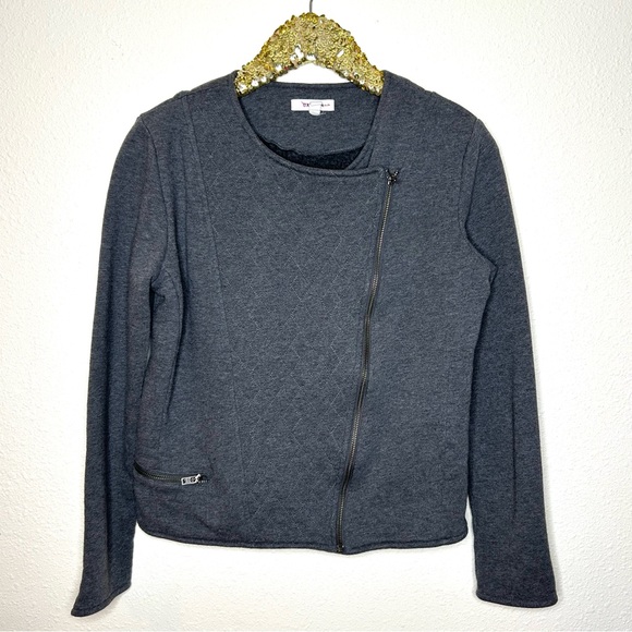 Athleta Jackets & Blazers - Athleta Belvedere Quilted Zipper Detail Cotton Moto Jacket L